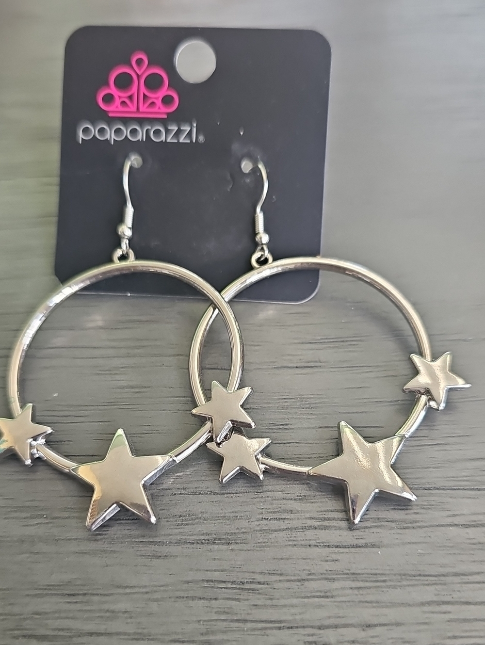 paparazzi Silver Star Hoop Earrings
